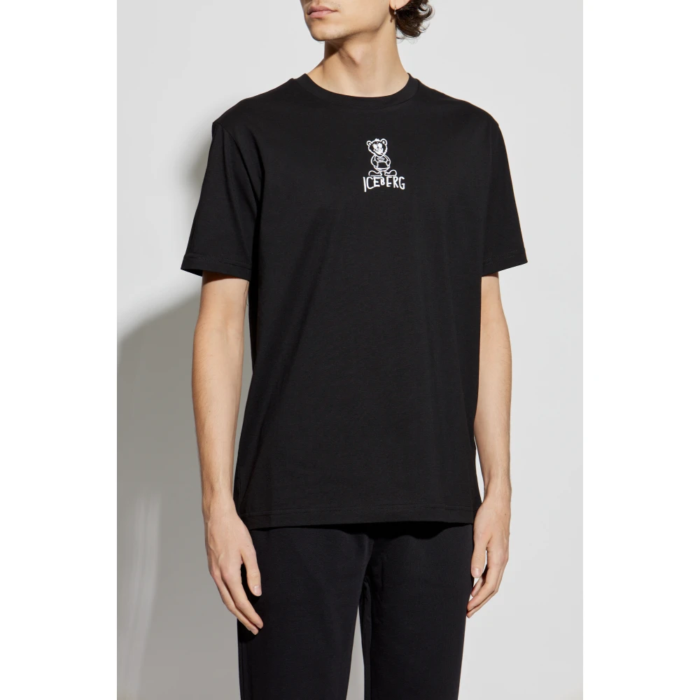 Iceberg T-shirt met print Black Heren