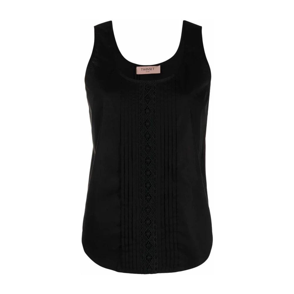 Twinset Zwarte Kant Top Black Dames