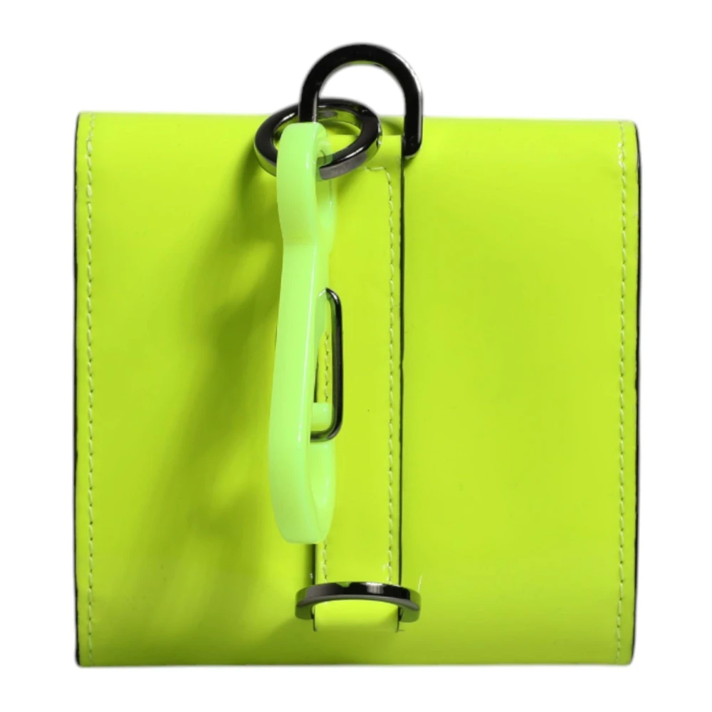 Dolce & Gabbana Leren Bifold Kaarthouder Portemonnee met Nekband Green Dames