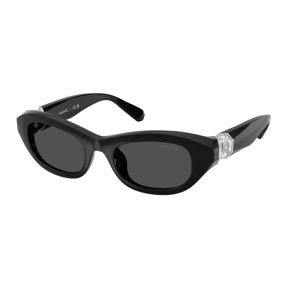 Swarovski Women's Black Sunglasses,, Stylish Sunglasses In Crystal Color Medium