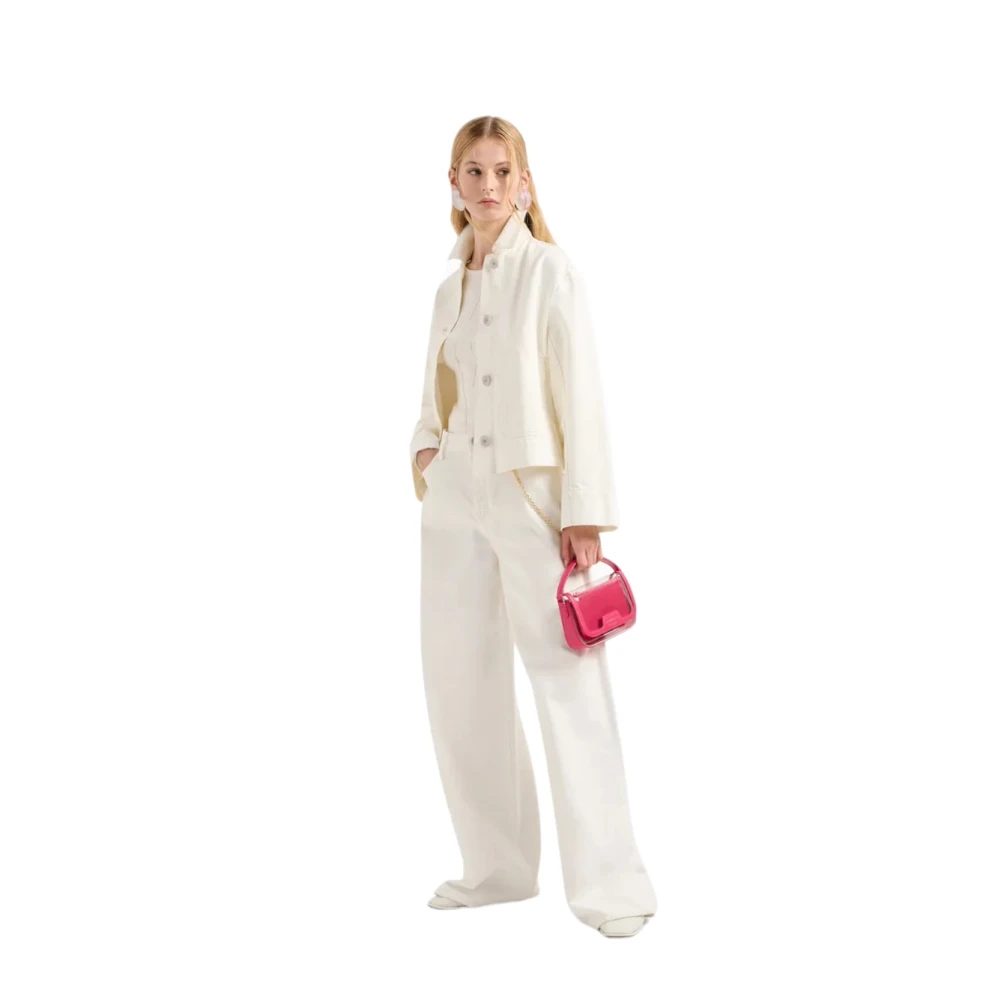 Emporio Armani Wide Trousers White Dames