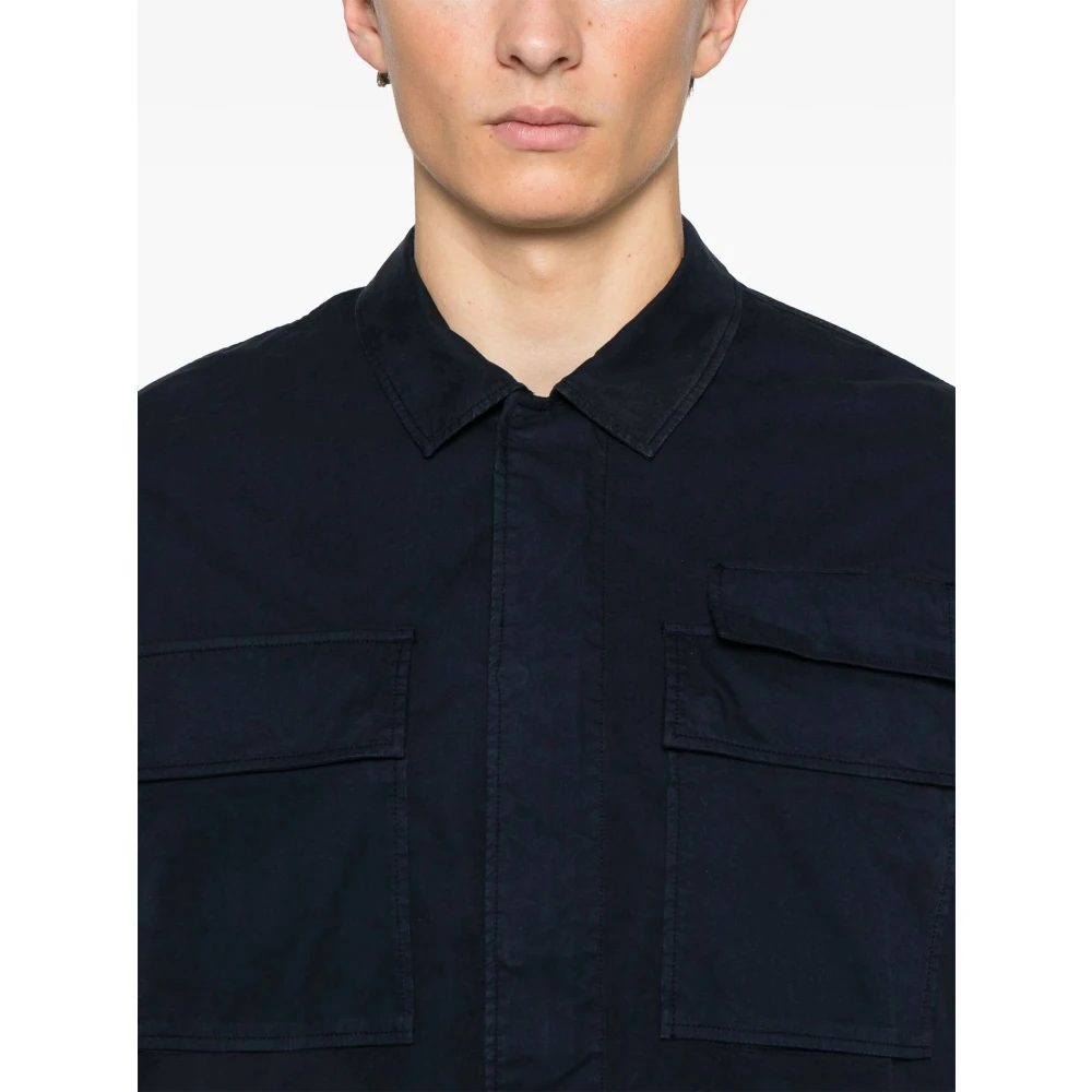 C.P. Company Navy Blauwe Shirt met Rits Blue Heren