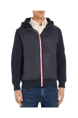 Hooded Bi-Material Gilet