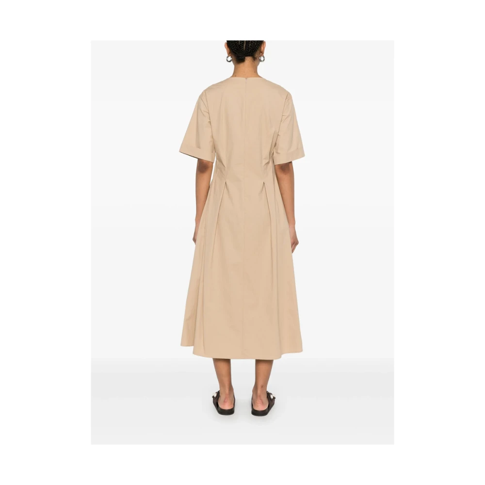 Antonelli Firenze Beige Geplooide Jurk met Zakken Pink Dames