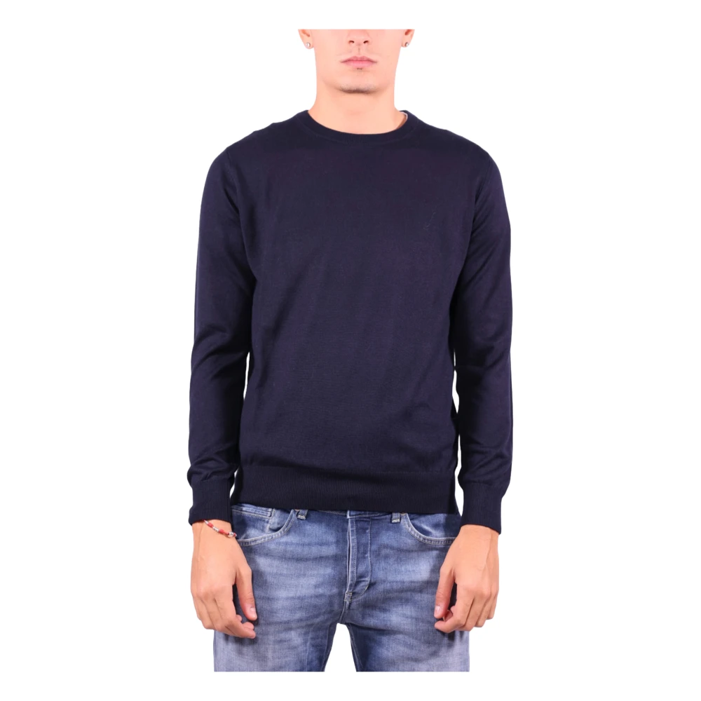 Kangra Blauwe Kasjmier Crewneck Trui Blue Heren