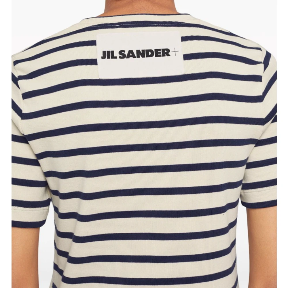Jil Sander Gestreept T-shirt Room Wit Marine Multicolor Dames