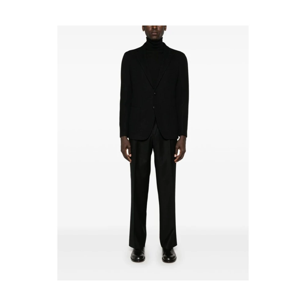 Briglia Zwarte Wollen Twill Broek Black Heren