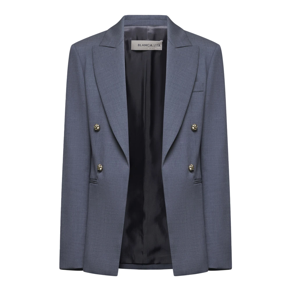 Blanca Vita Antraciet jas voor stijlvolle uitstraling Blue Dames