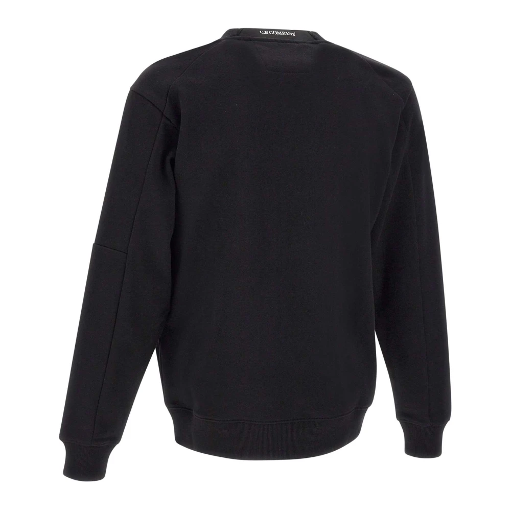C.P. Company Zwarte Diagonaal Verhoogde Katoenen Sweatshirt Black Heren