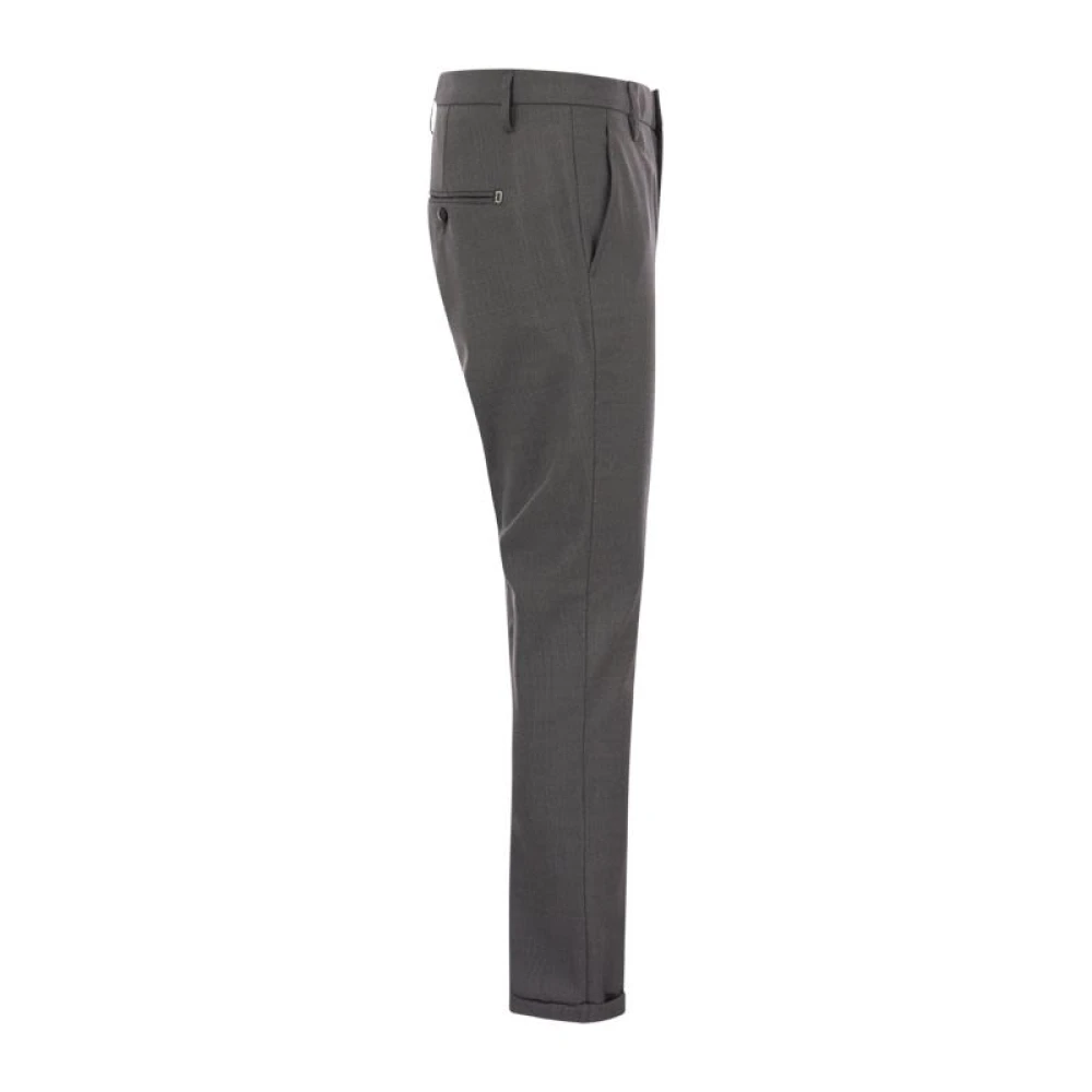 Dondup Stretch Wol Slim-fit Broek Gray Heren