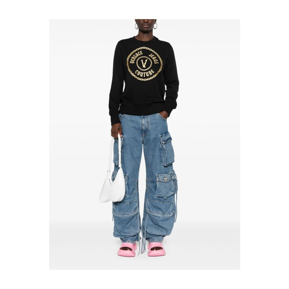 Versace Jeans Couture Zwarte Sweater Dameskleding Black Dames