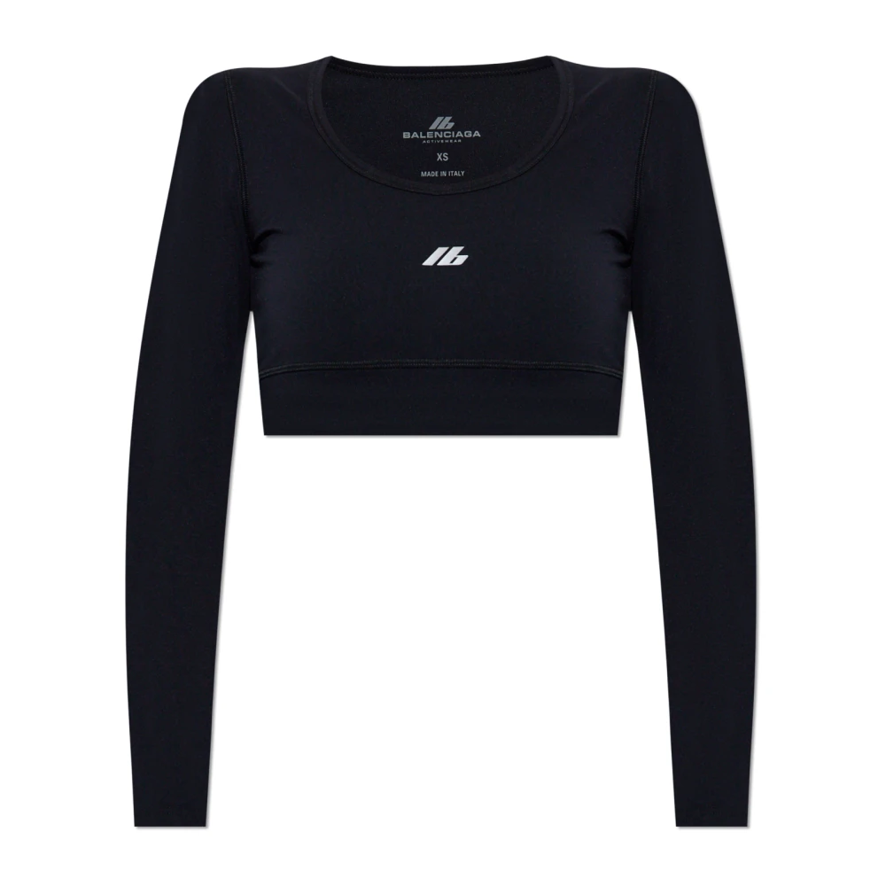 Balenciaga Sporttop met logo Black Dames