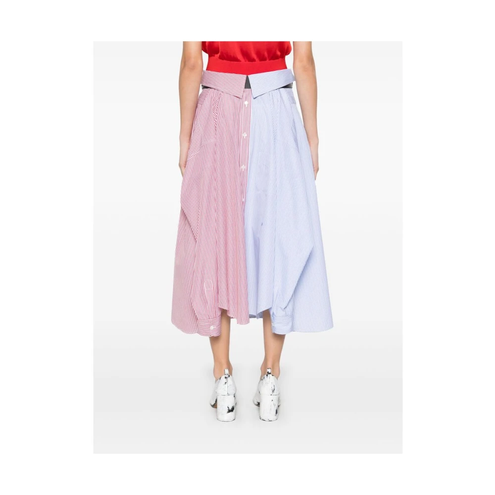 Moschino Lichtblauwe Knoopsluiting Rok Multicolor Dames
