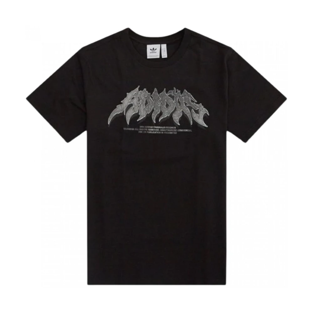 adidas Originals Vlamprint Katoenen T-shirt Black Heren