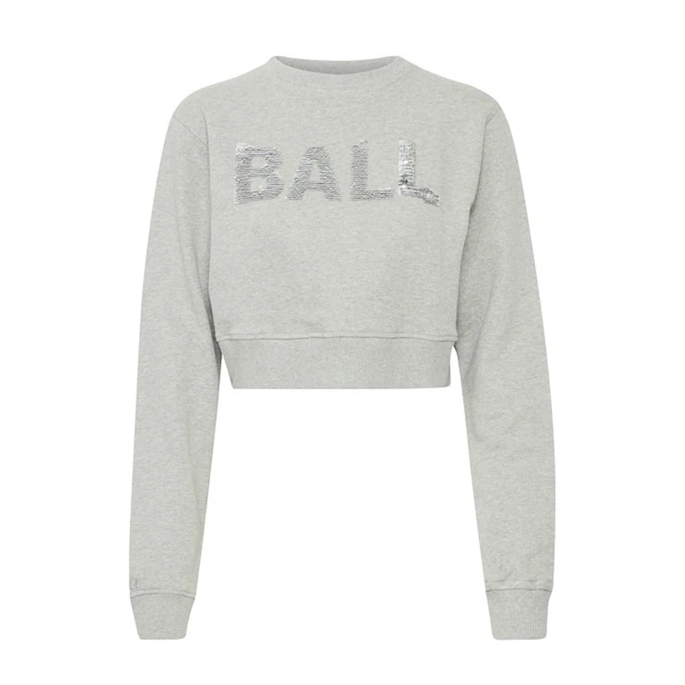 Ball Grijze Cropped Sweatshirt met Paillet Logo Gray Dames