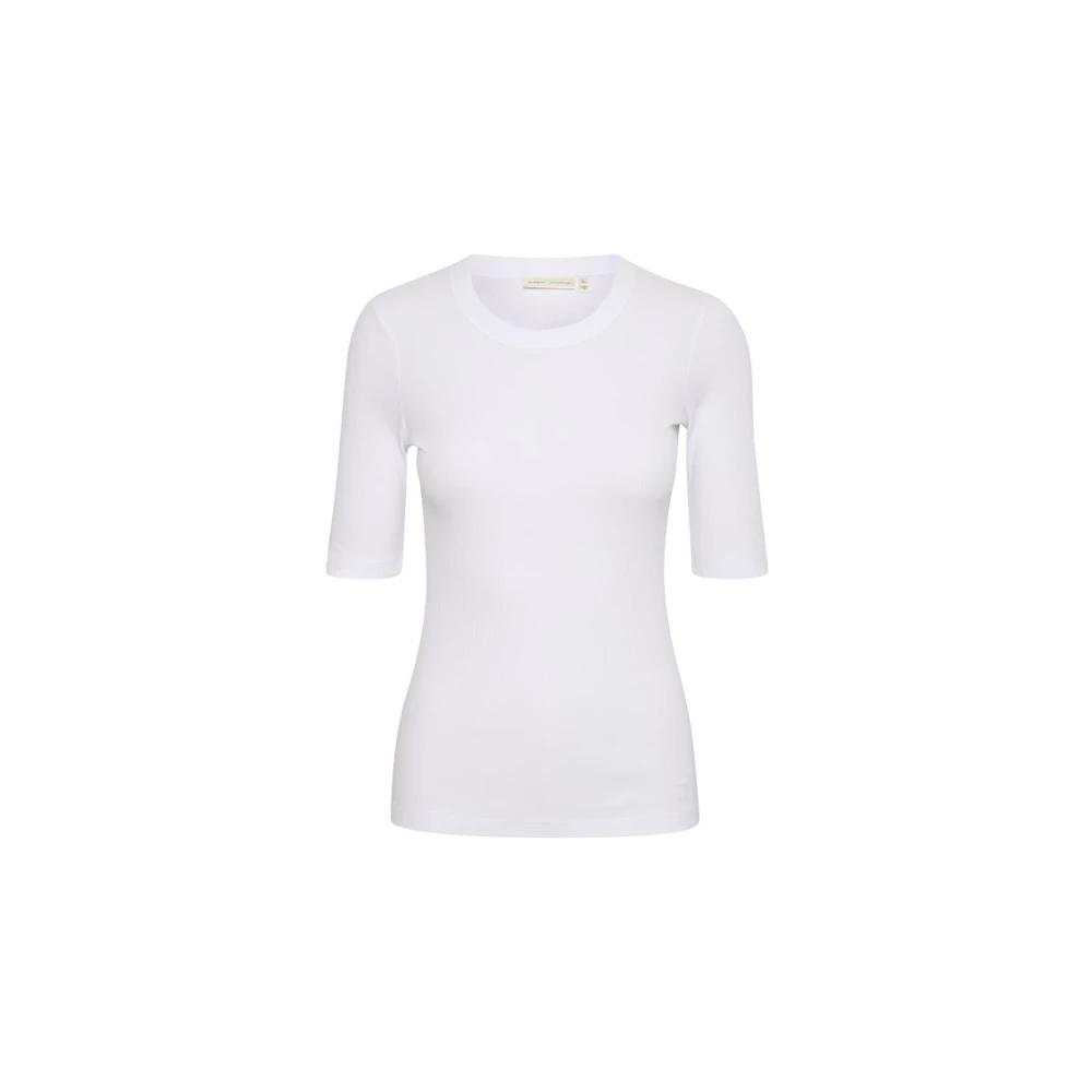 InWear Dagna T-Shirt Basic Geribbeld Katoenen Shirt White Dames