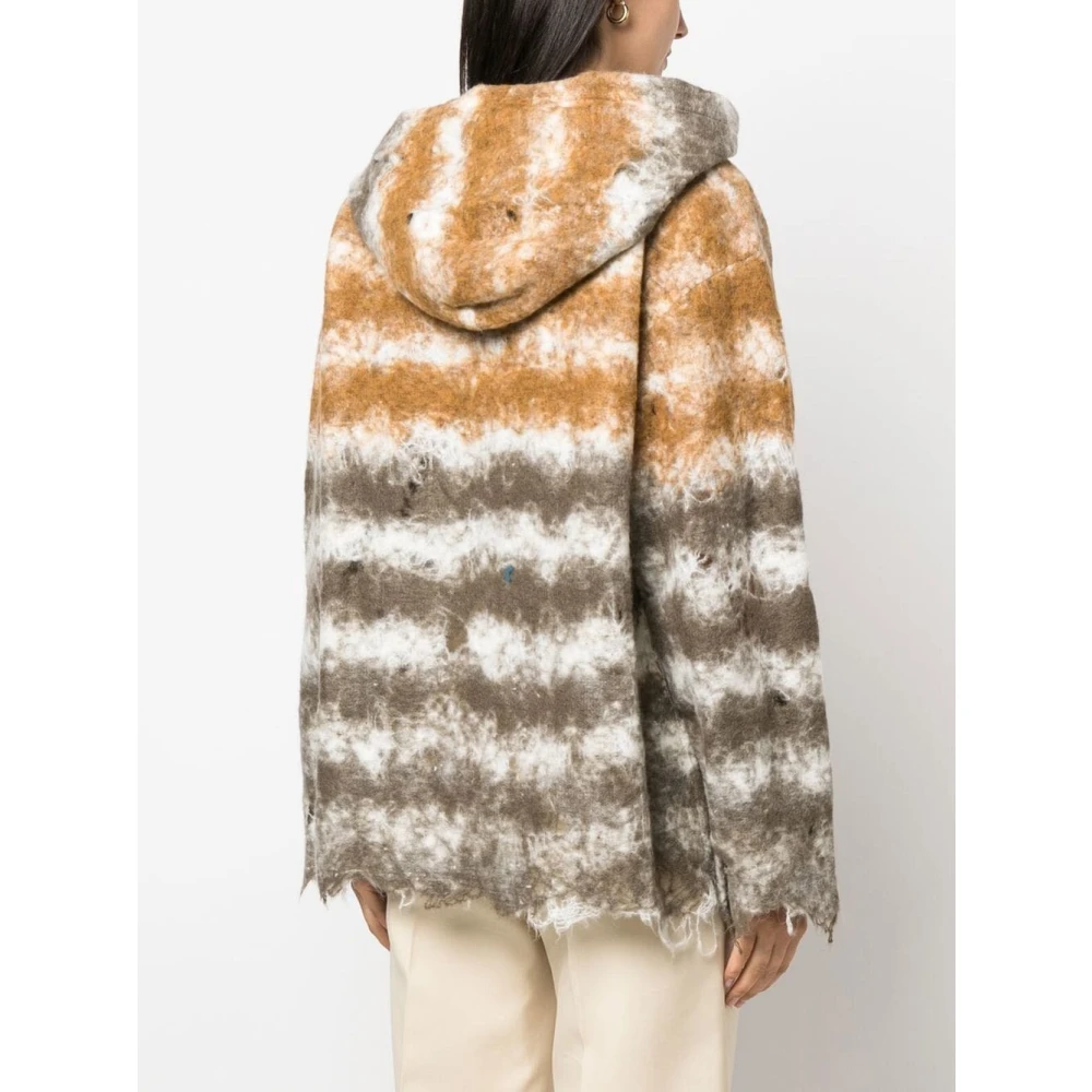 Vitelli Rode Oversized Wollen Trui met Capuchon Multicolor Dames