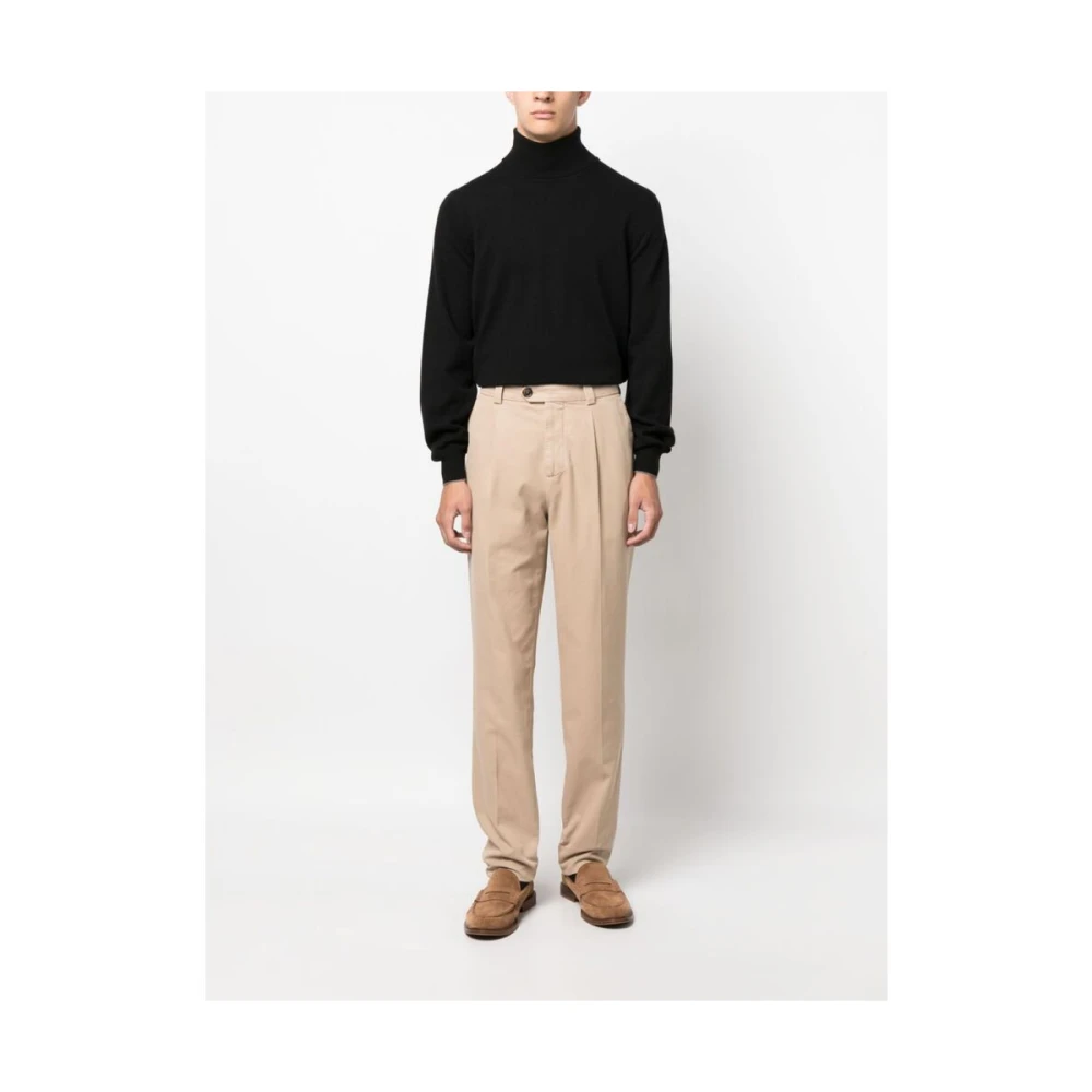BRUNELLO CUCINELLI Zwarte Kasjmier Gebreide Coltrui Sweater Black Heren
