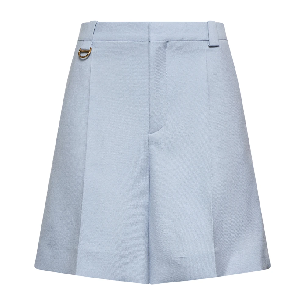 Chloé Blauwe Wollen Broek met Voorsluiting Blue Dames