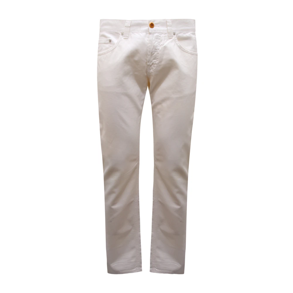 Dondup Men's White Chinos, W33, Music Gart Dyed Trousers