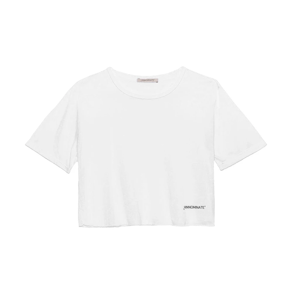 Hinnominate Logo Print Modal Cropped T-shirt White Dames