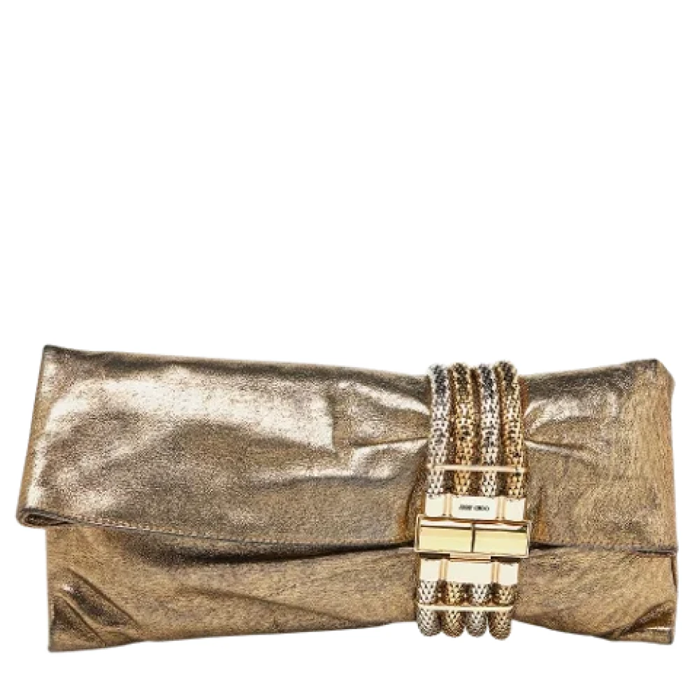 Jimmy Choo Pre-owned Leather clutches Yellow Dames