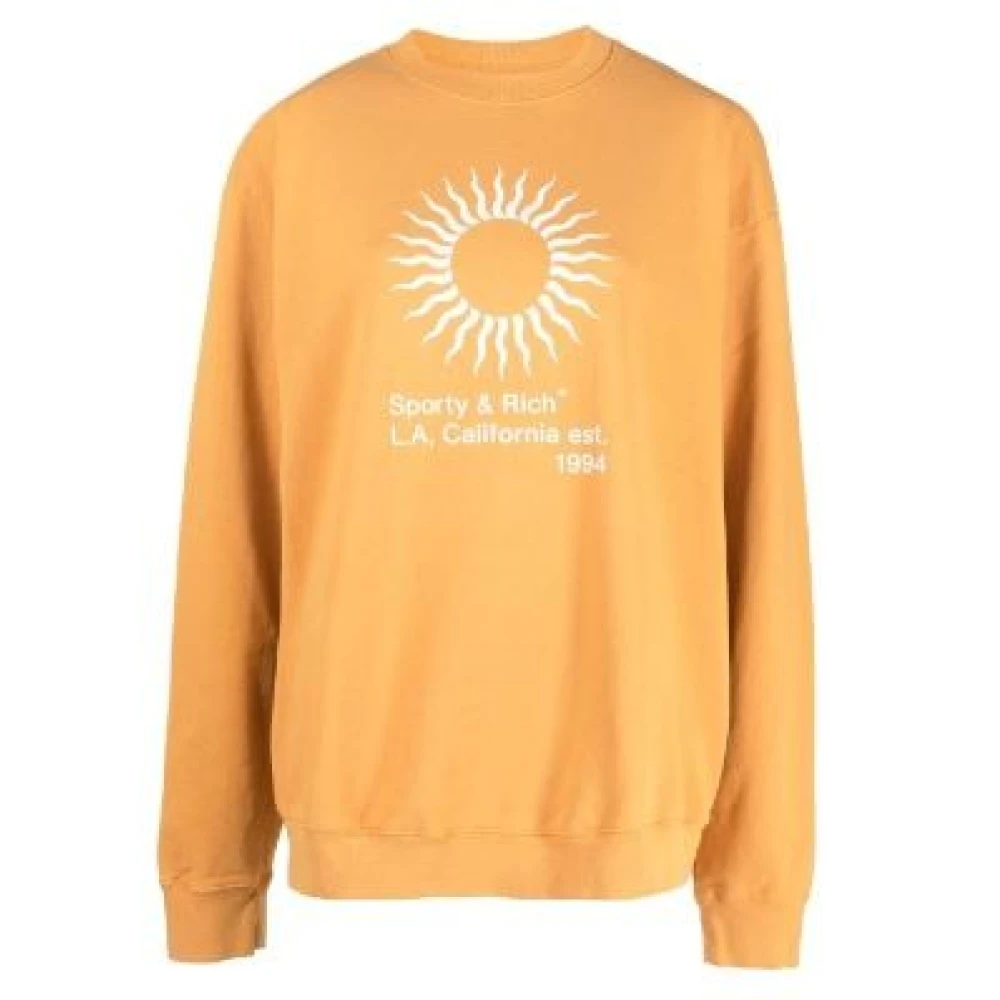 Sporty & Rich Sunny Crewneck Sweatshirt Orange Heren