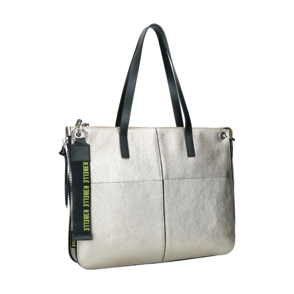 Rebelle Gouden Leren Shopper Tas Cassandra Beige Dames