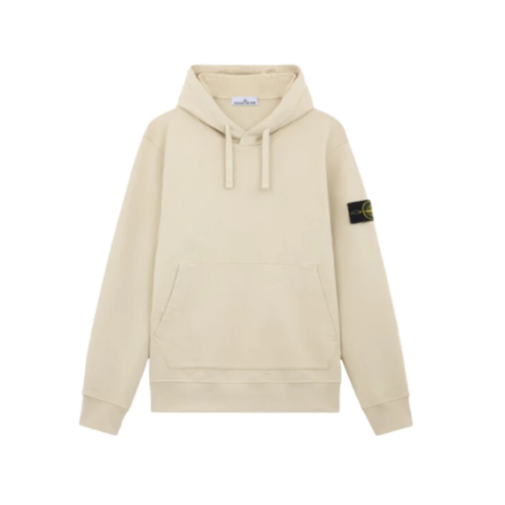 Stone Island Capuchonkatoenen sweatshirt met voorzak Beige Heren