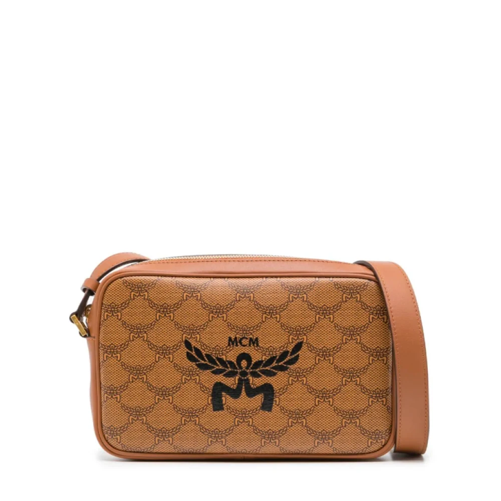 MCM Stijlvolle Cognac Leren Tas Brown Dames