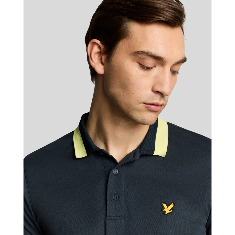 Lyle & Scott SS Polo Shirts Getipte Kraag Polo Shirt Blue Heren