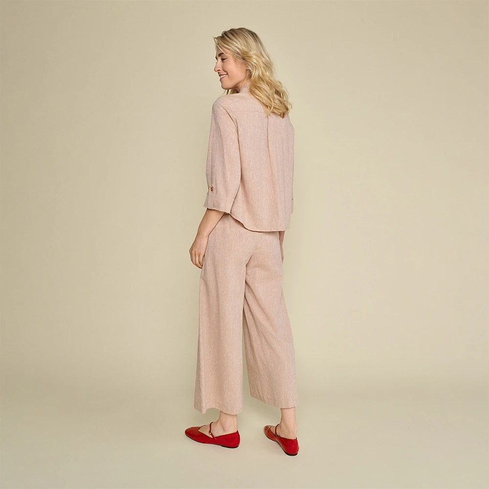 Marie Méro Beige Linnen Katoenen Broek Beige Dames