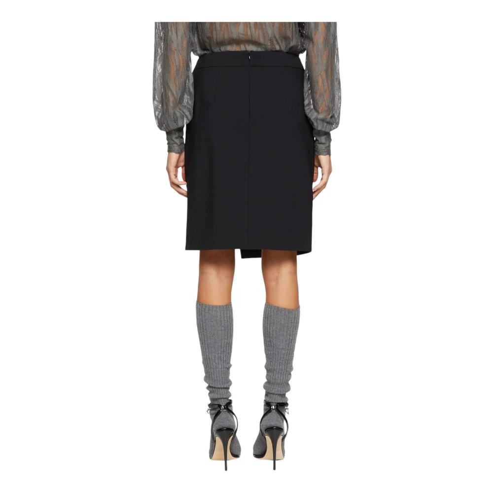 Dondup Zwarte Asymmetrische Rok Black Dames