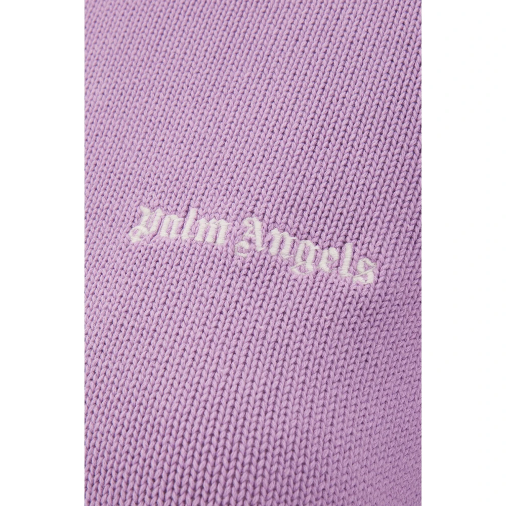 Palm Angels Round-neck Knitwear Purple Dames