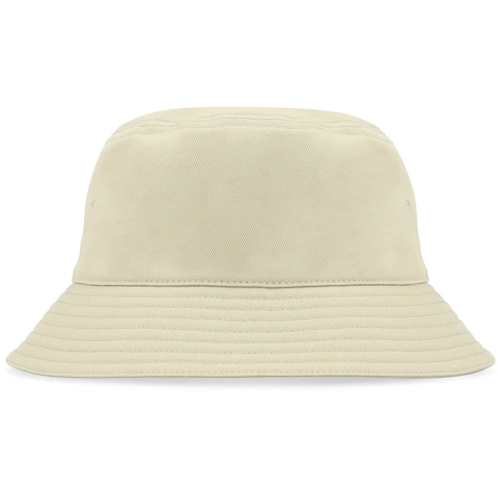 Burberry Katoenen Bucket Hat met Logo Green Unisex