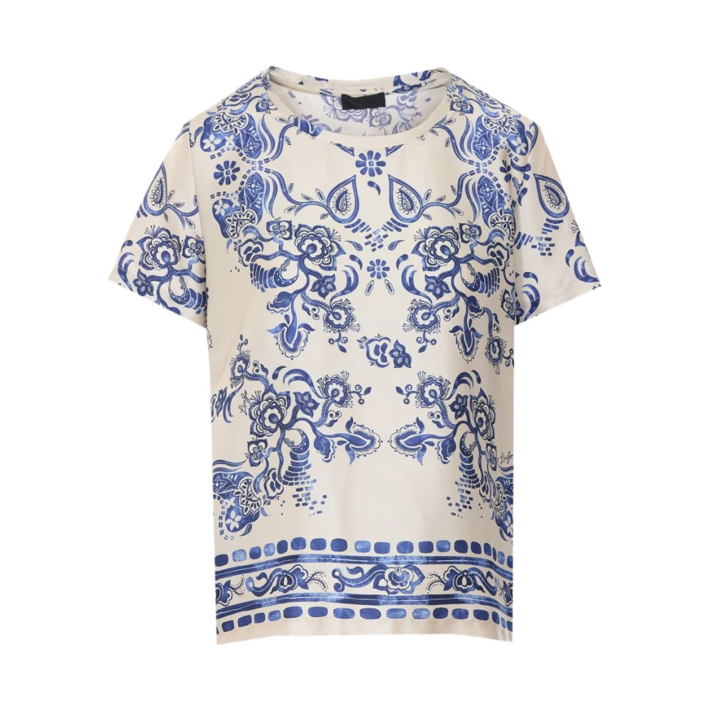 Liu Jo Damen Multicolor T-Shirt Mit Print Und Rundhalsausschnitt