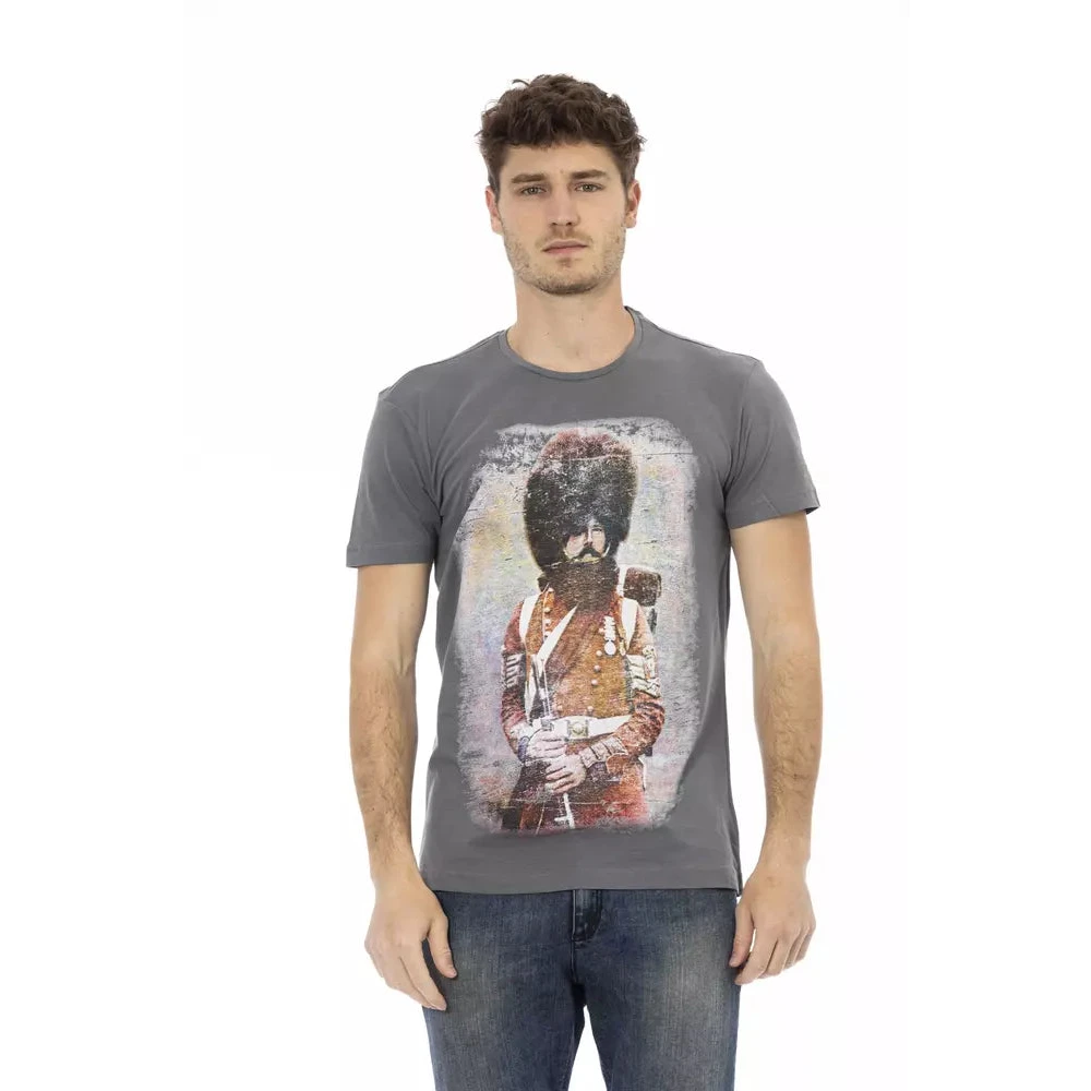 Trussardi Mannelijk Grijs Tops Heren, Xl, Katoen, Action T-Shirt