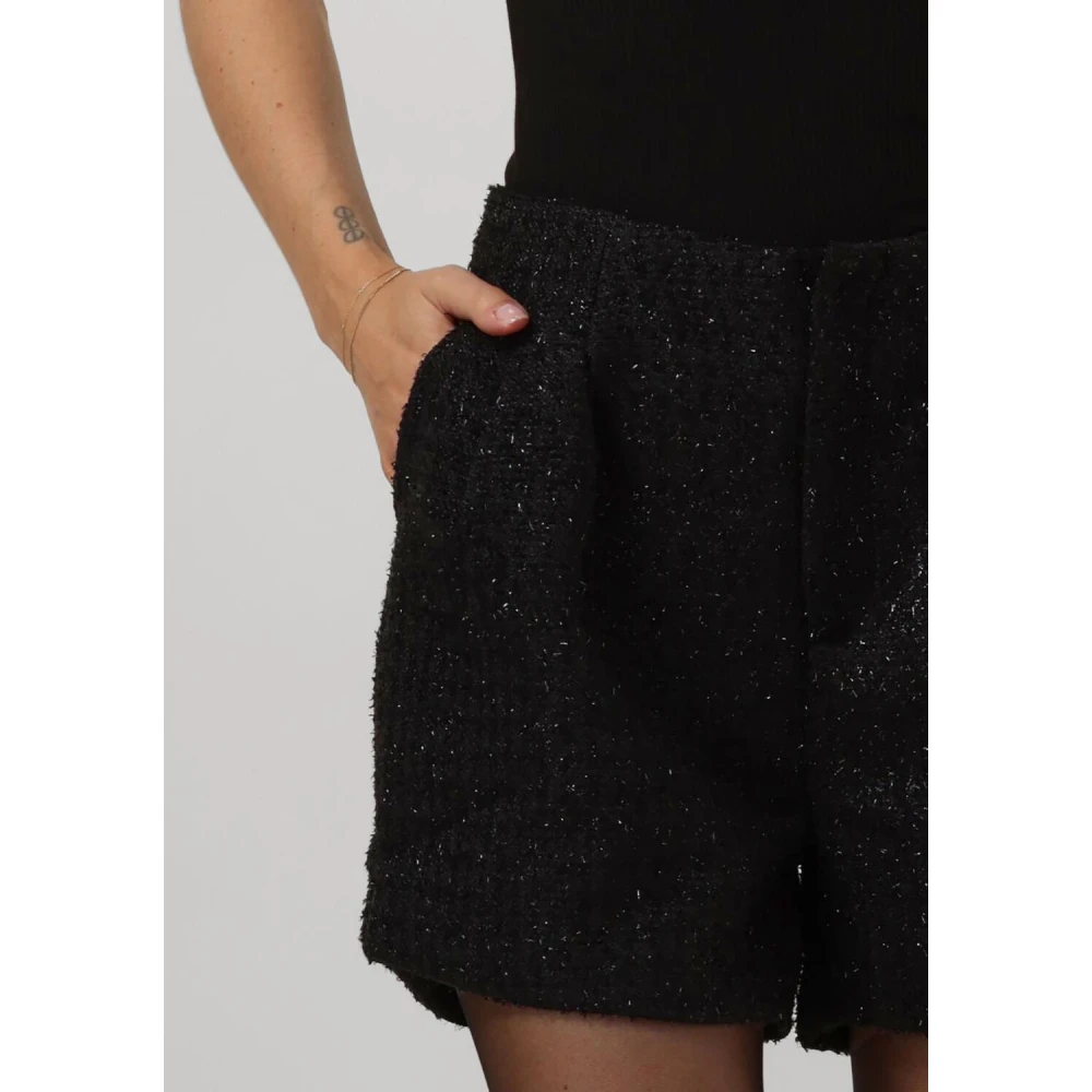 Notre-v Zwarte Glitter Shorts voor Vrouwen Black Dames