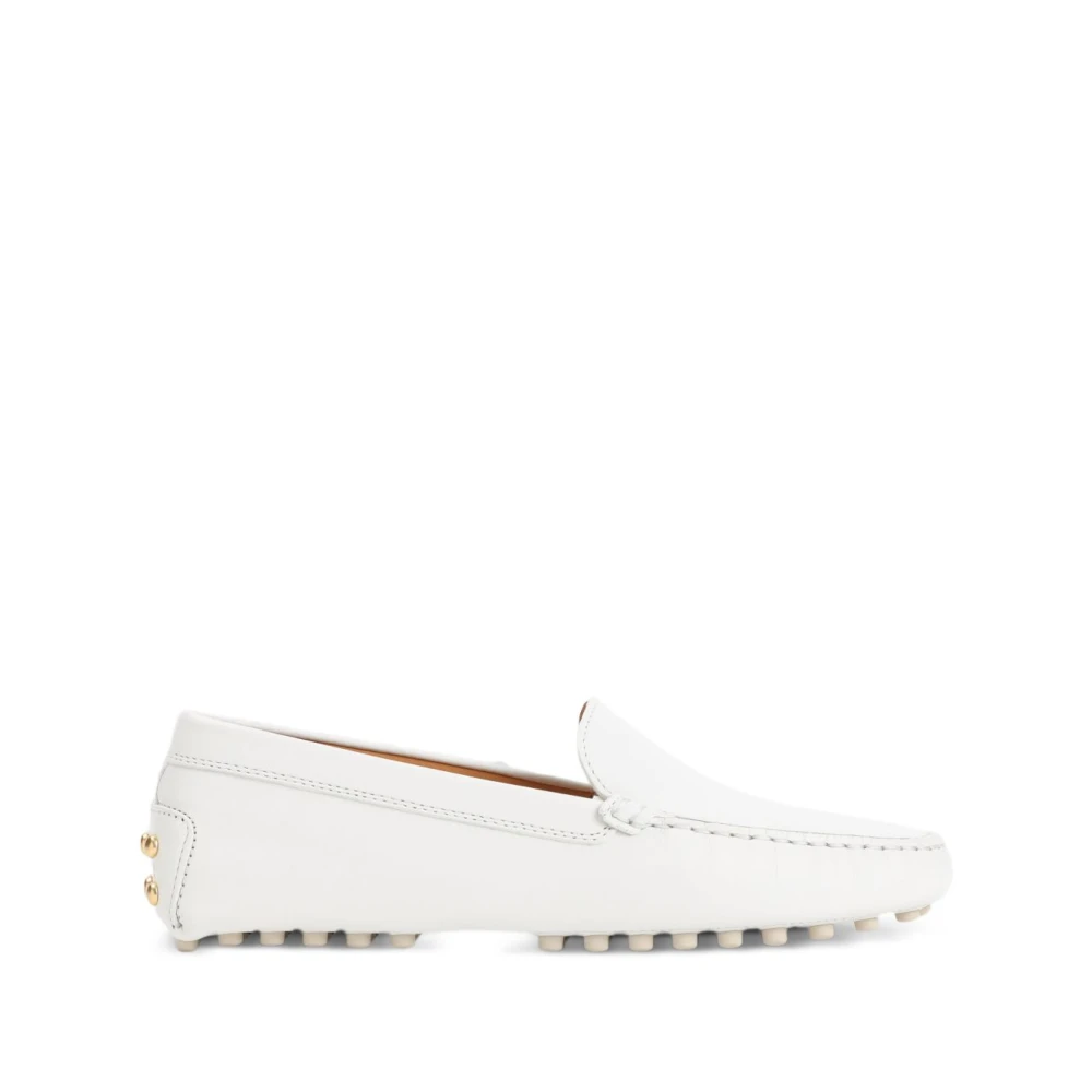 Tod's Women's White Loafers, 5 1/2 Uk, Leather Sandals