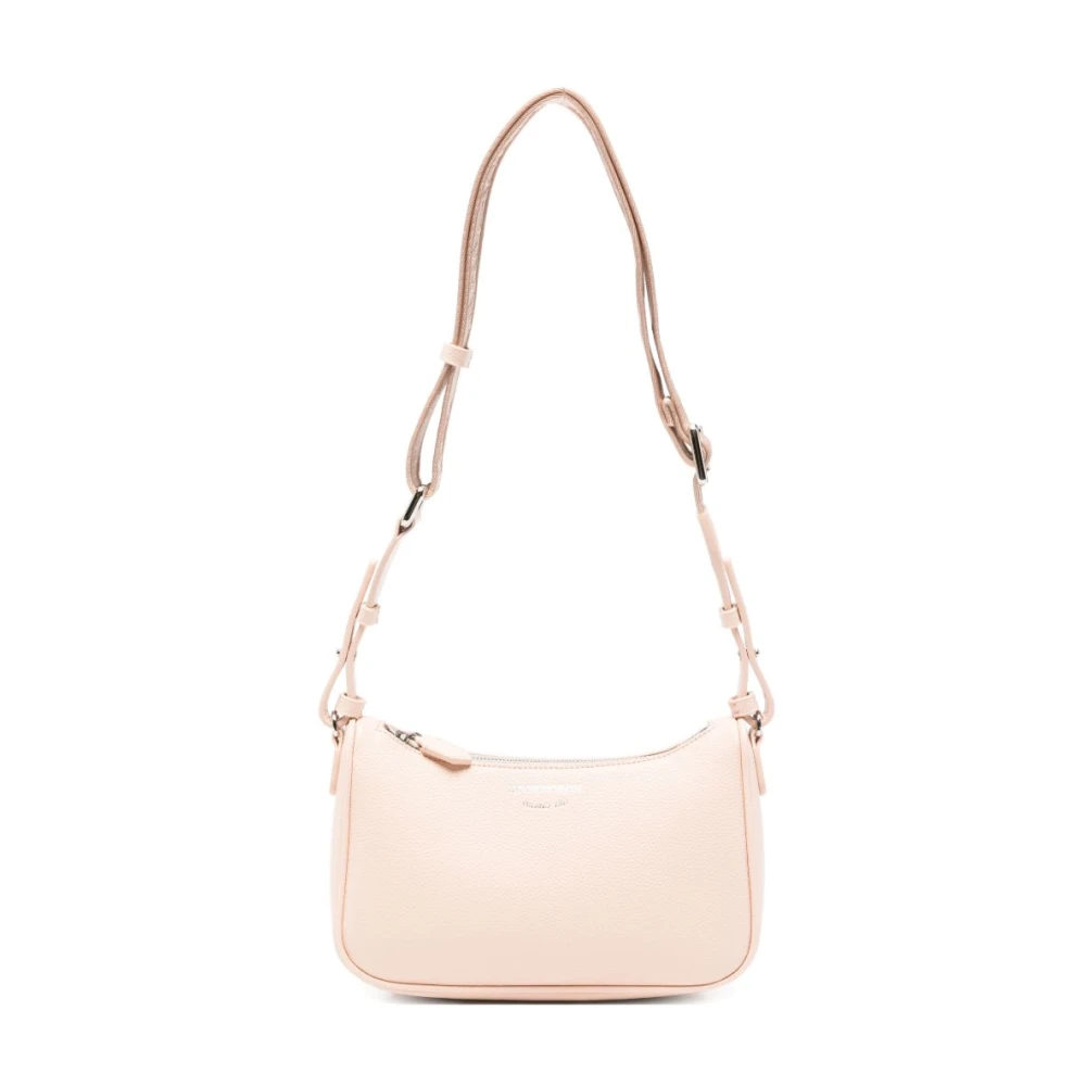 Emporio Armani Women's Pink Shoulder Bags, One Size, Logo-Strap Shoulder Bag