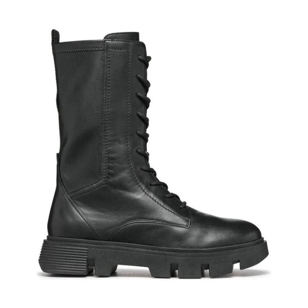 Geox Women's Black Lace-Up Boots, 3 Uk, Ankle Boots For