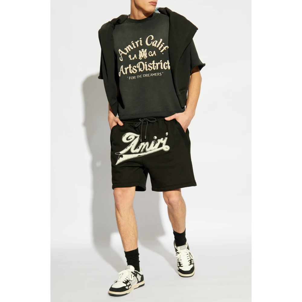 Amiri T-shirt met geborduurd logo Black Heren