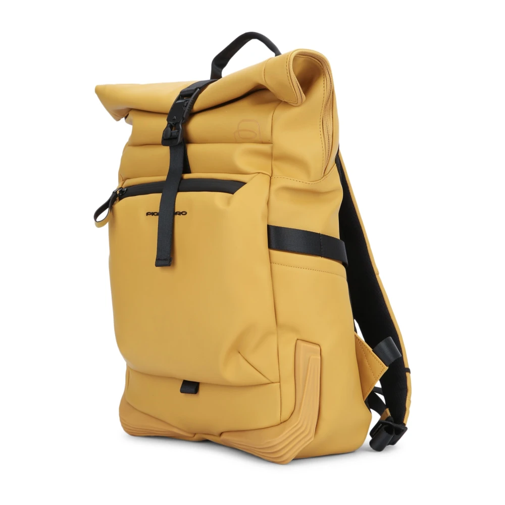 Piquadro Roltop Stoffen Rugzak Yellow Unisex