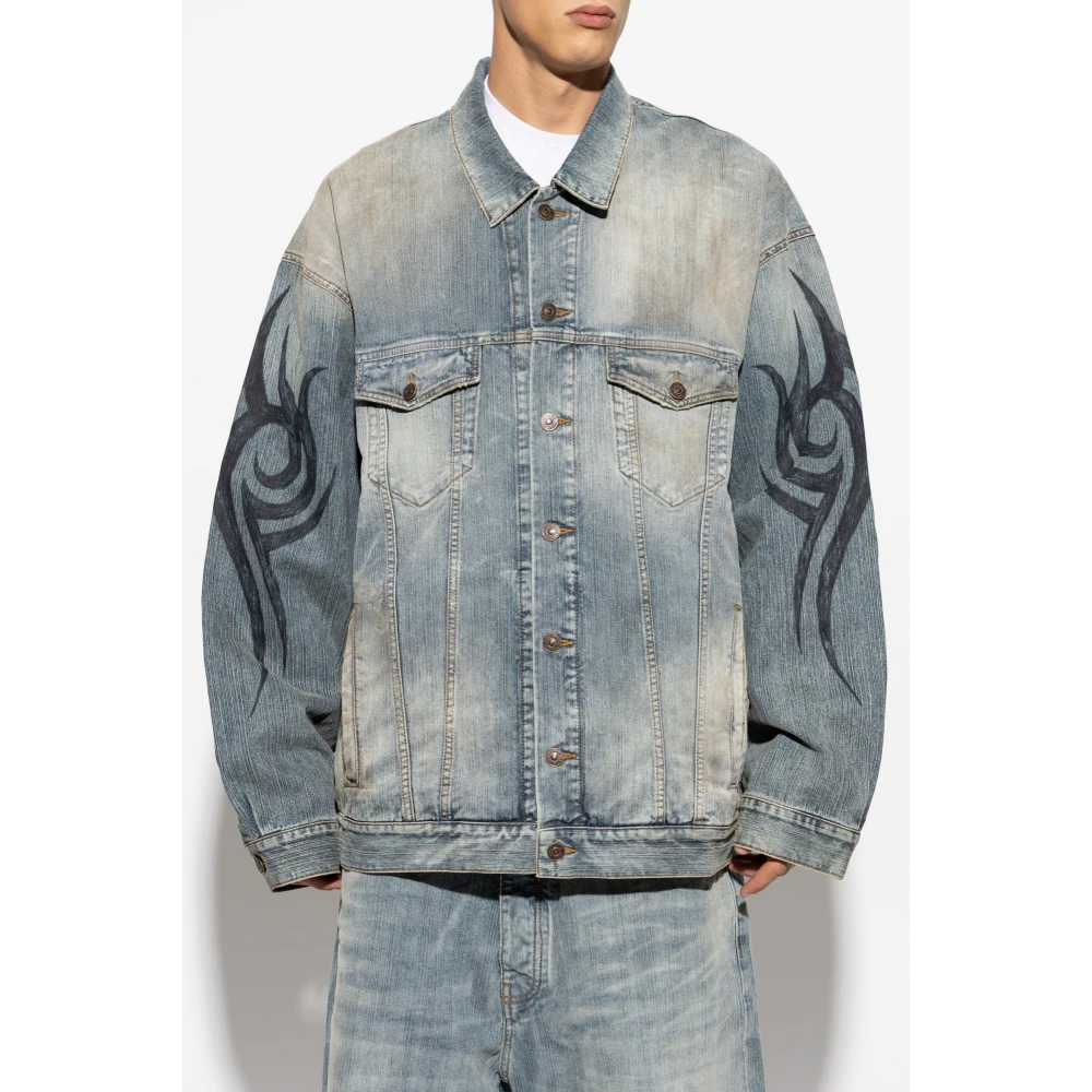 Balenciaga Y2K Denim Jas Blue Heren