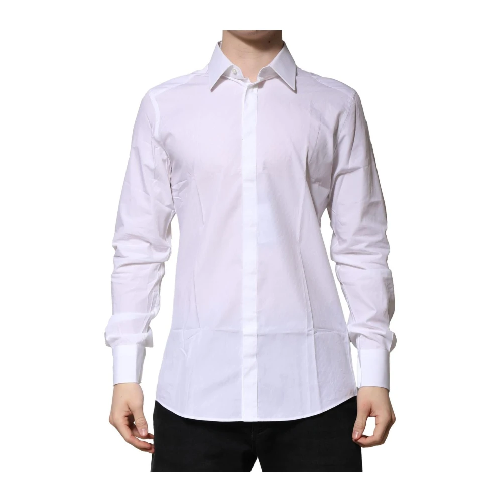 Dolce & Gabbana Men's White Cotton Gold-Fit Shirt - Formal Shirts - Xl - Shirts