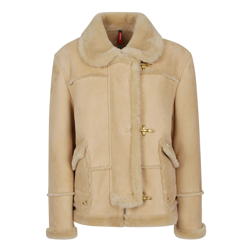 Fay Schapenvacht Beige Jas Made in Italy Beige Dames