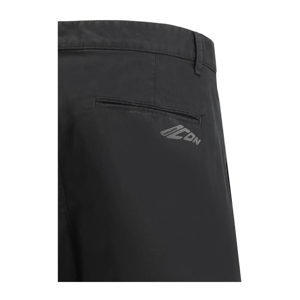 Dsquared2 Zomerse katoenen broek met zakken Black Heren