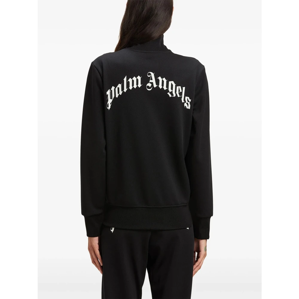 Palm Angels Gebogen Logo Track Jacket in Zwart Black Dames