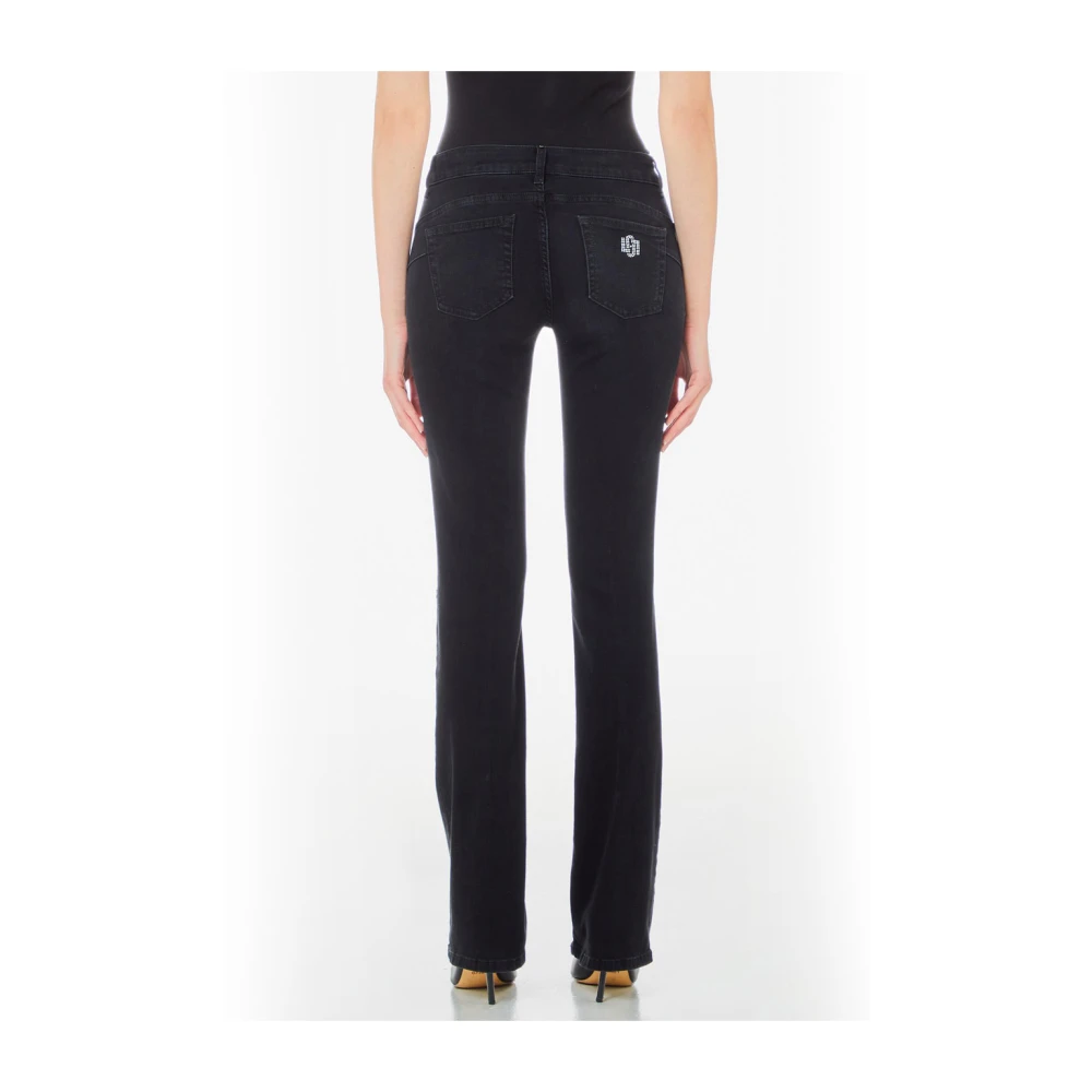 Liu Jo Straight Jeans voor Moderne Vrouwen Black Dames