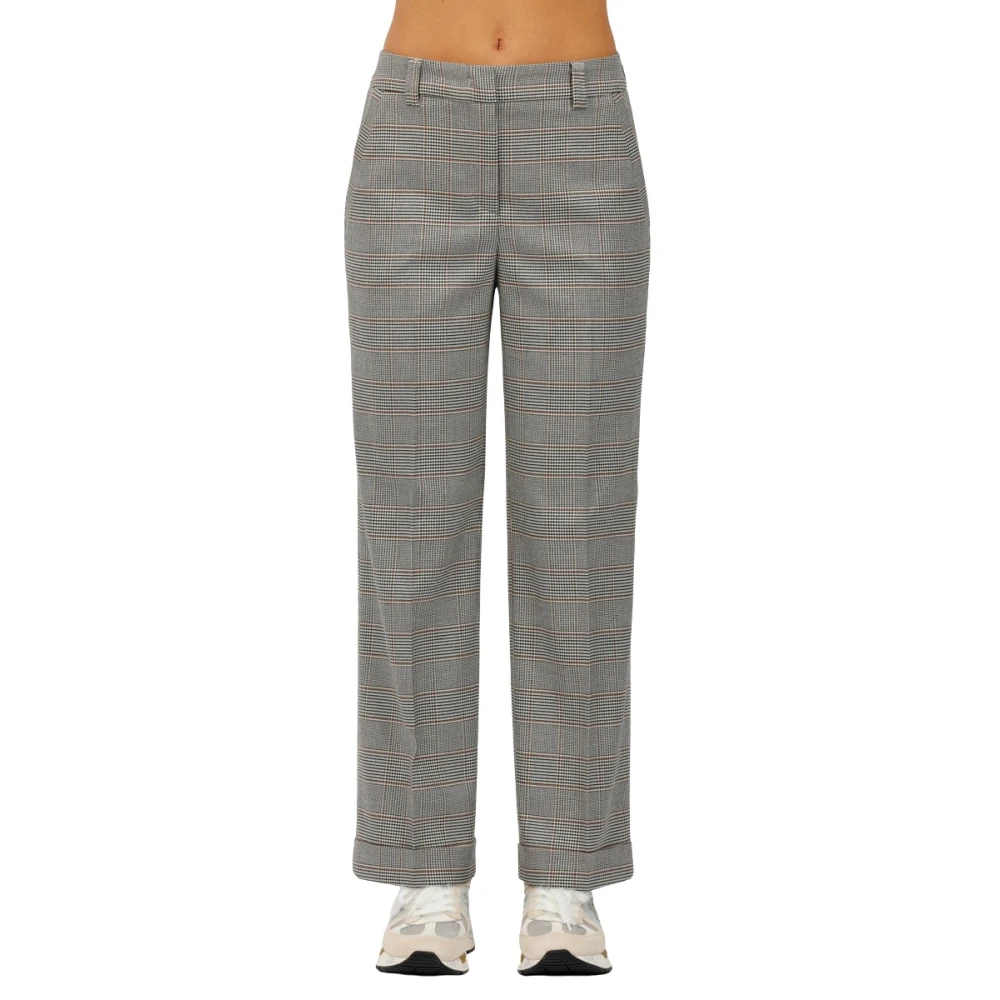 Via Masini 80 Geruite broek met omslag Gray Dames